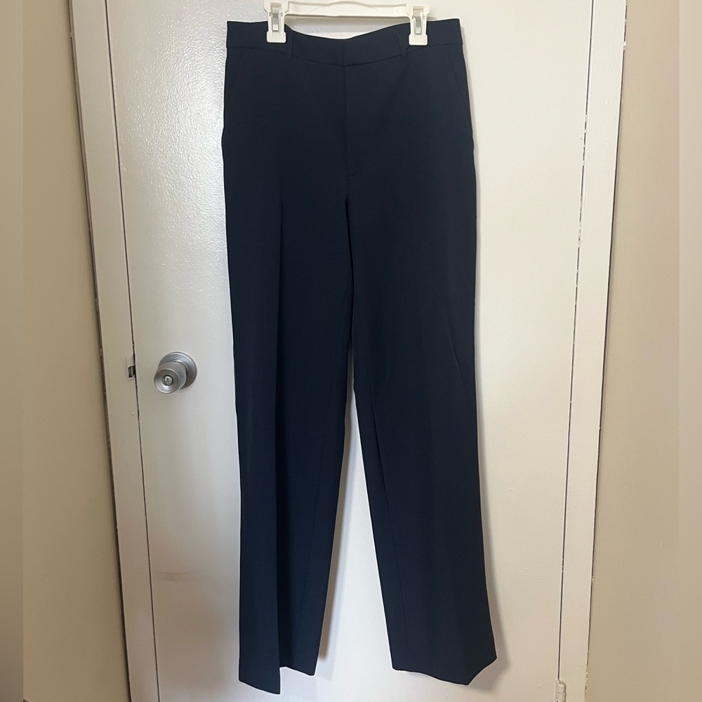 Banana Republic Women’s Wide Leg High Rise Sculpted Navy Blue Trousers Size 4